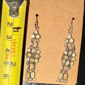 Sterling Silver & Citrine dangle  Earrings